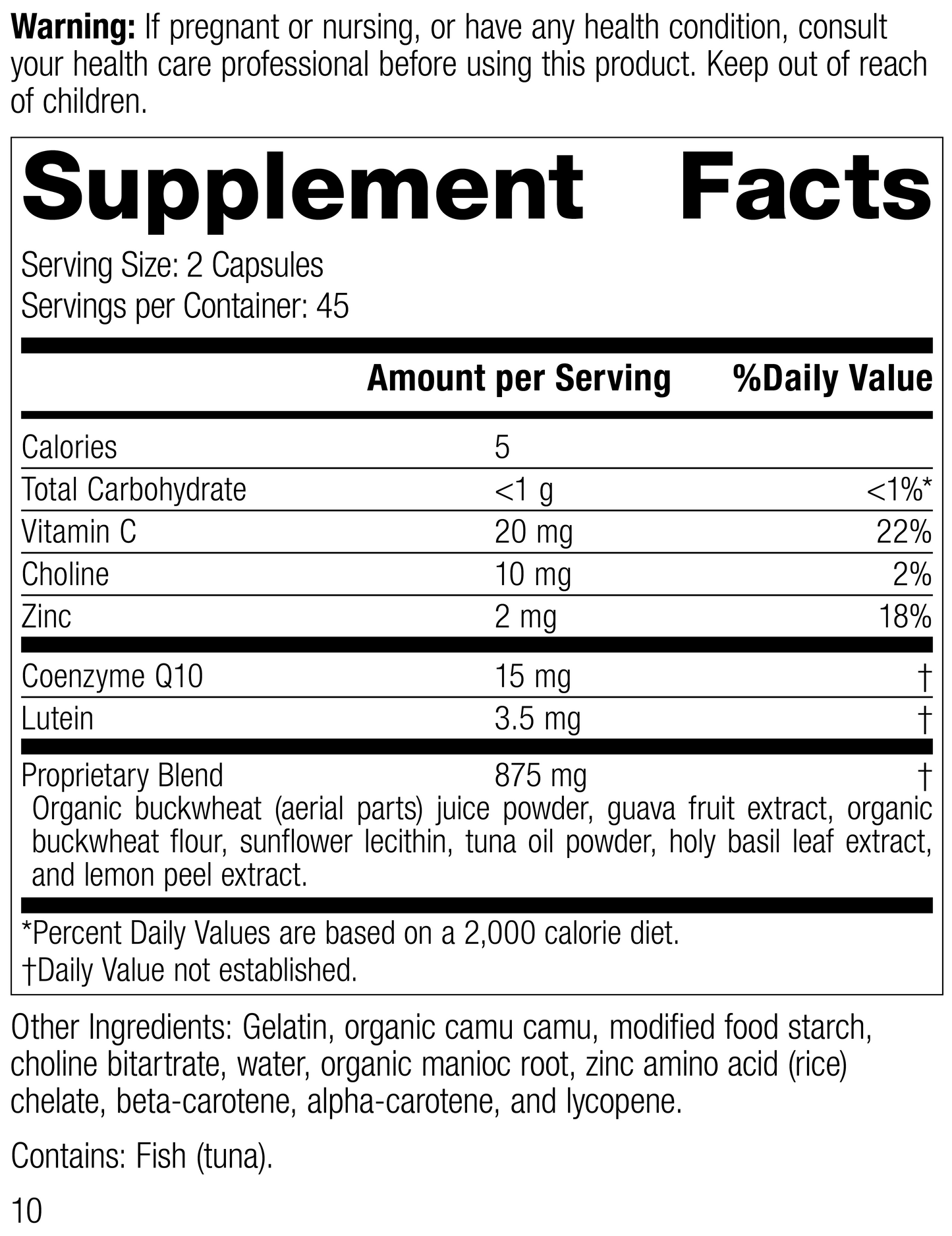Regeneplex, Rev 07 Supplement Facts