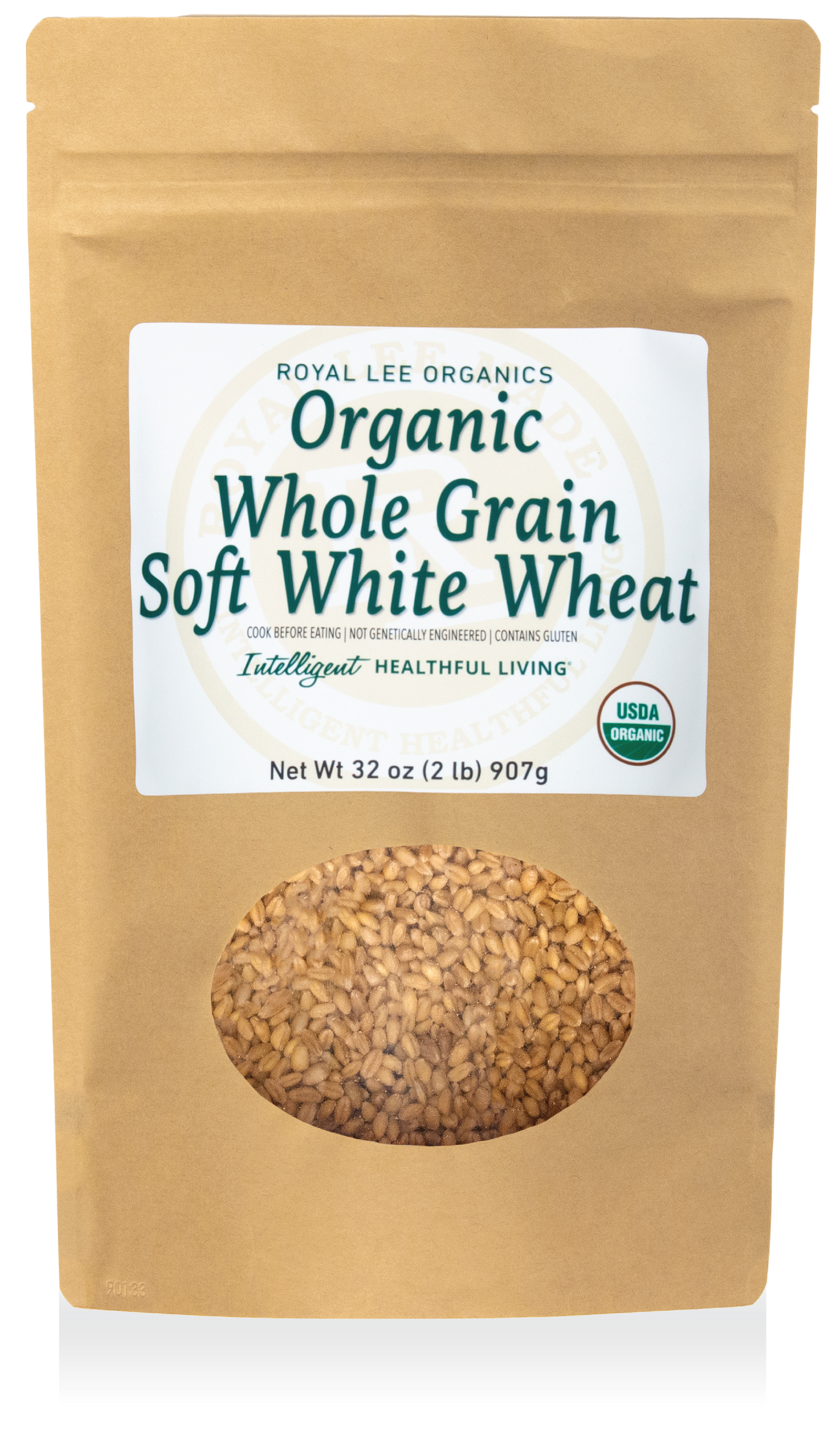 Soft White Wheat Berries, 2lb kraft bag