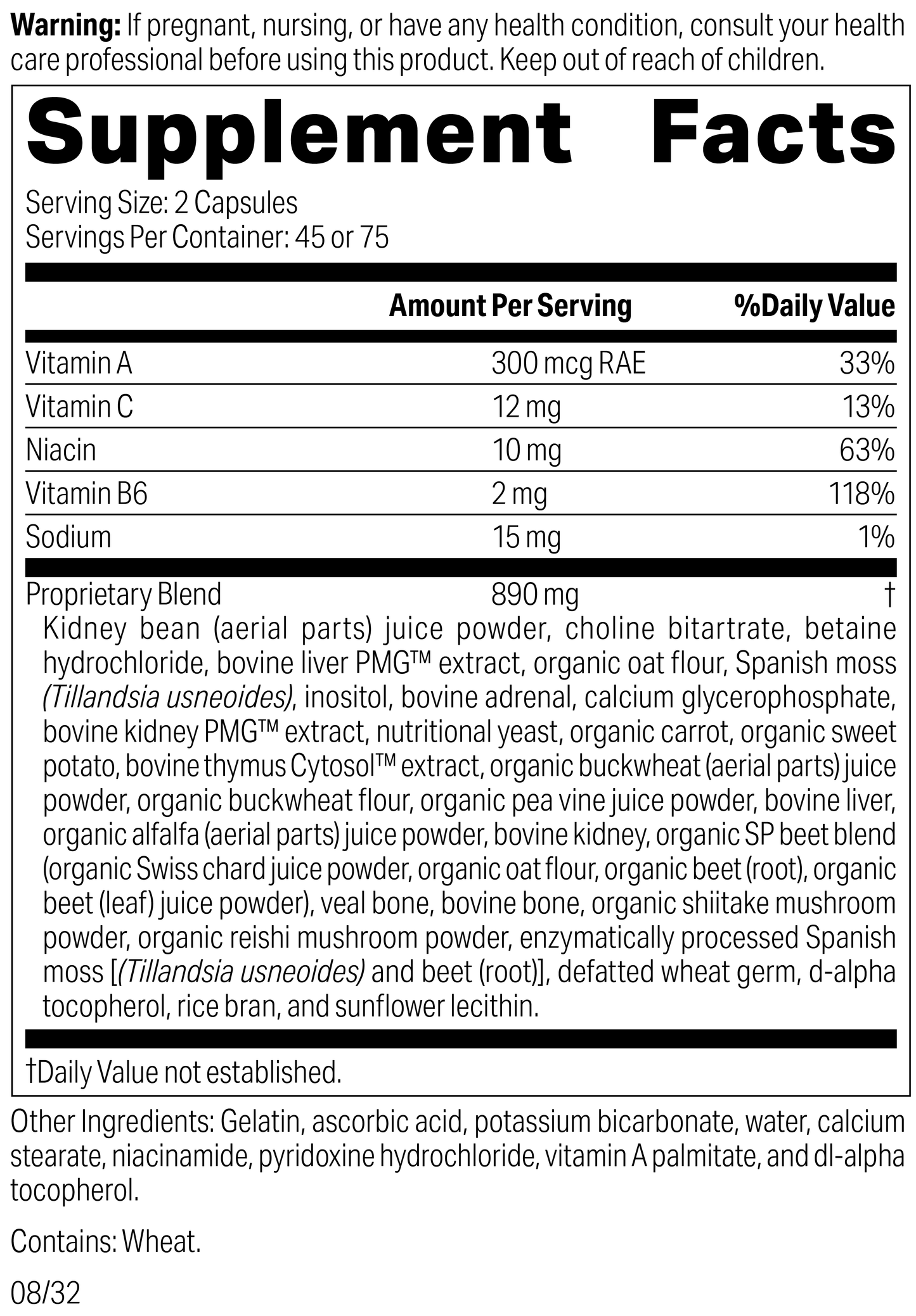 Albaplex®, 90 Capsules, Rev 08 Supplement Facts