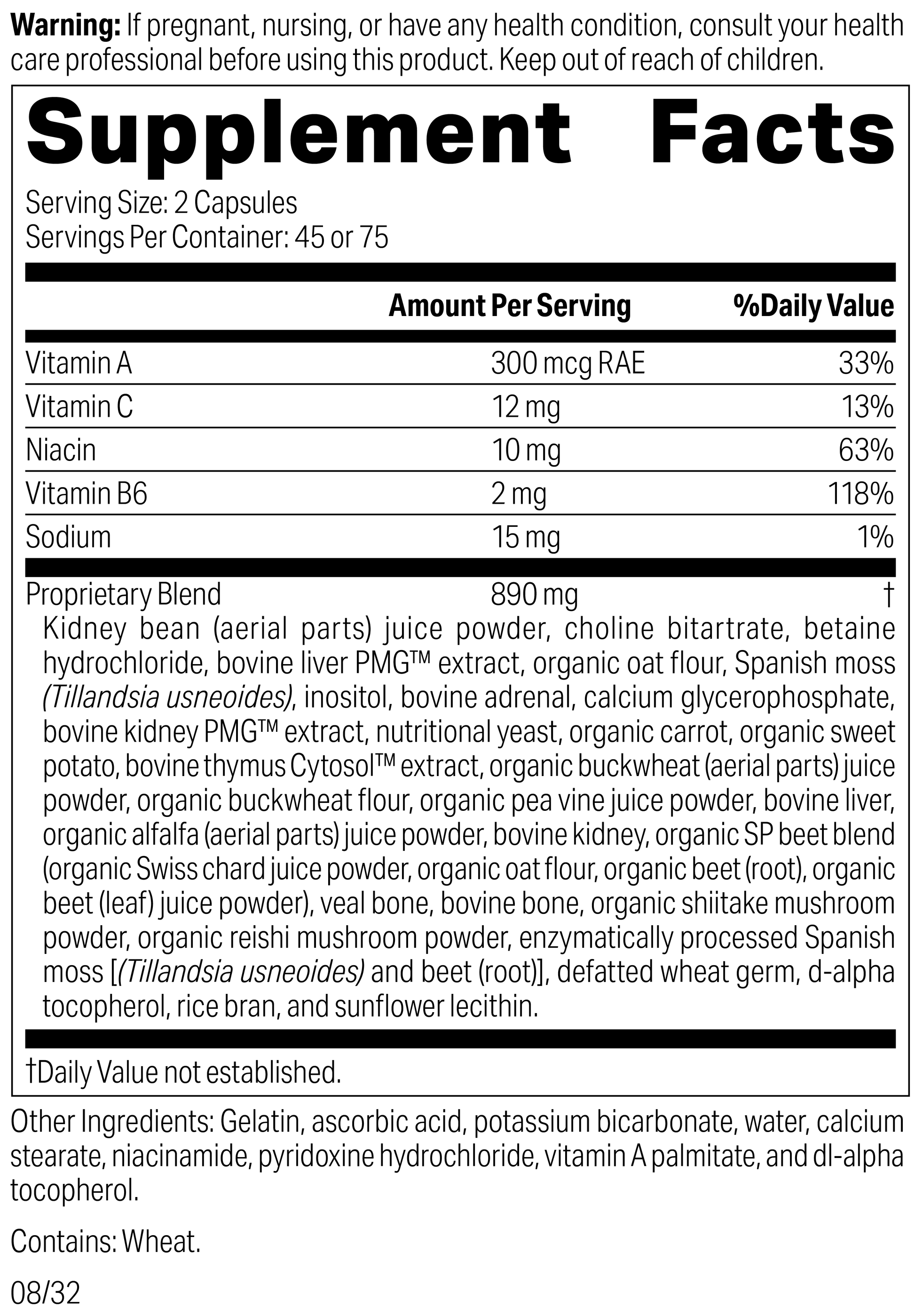 Albaplex®, 150 Capsules, Rev 30 Supplement Facts