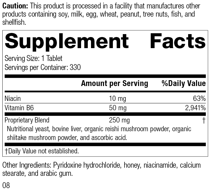 B6-Niacinamide, 330 Tablets, Rev 08 Supplement Facts