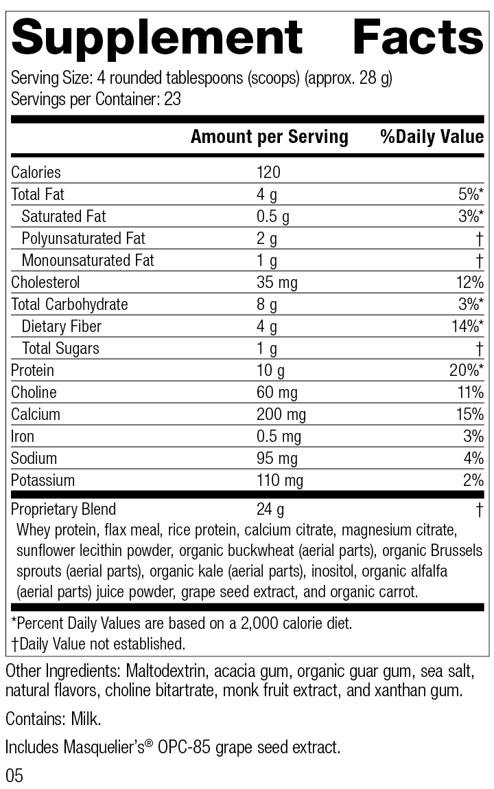 SP Complete® Vanilla, 23 oz., Supplement Facts