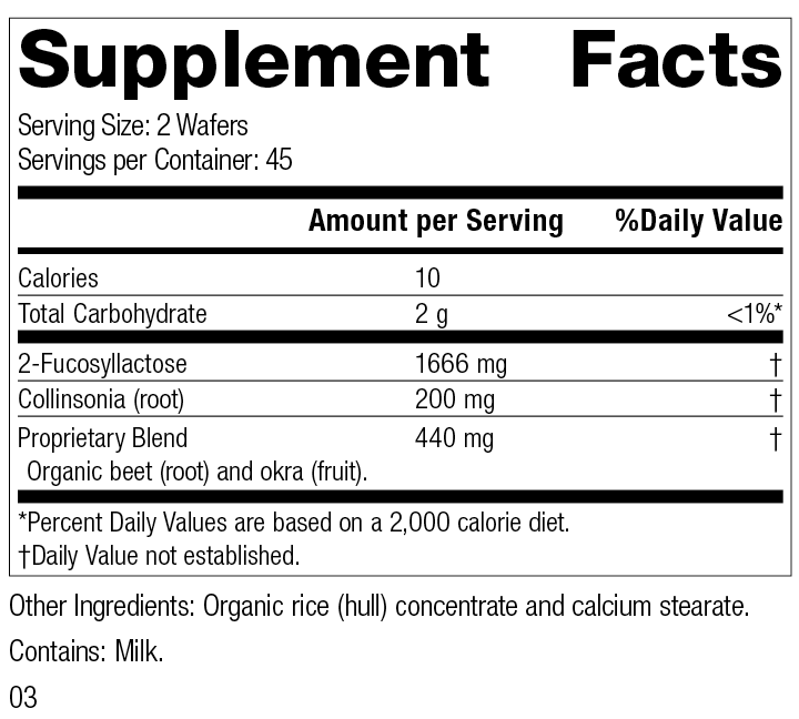 GI Stability™ 90 Wafers, Rev 02 Supplement Facts