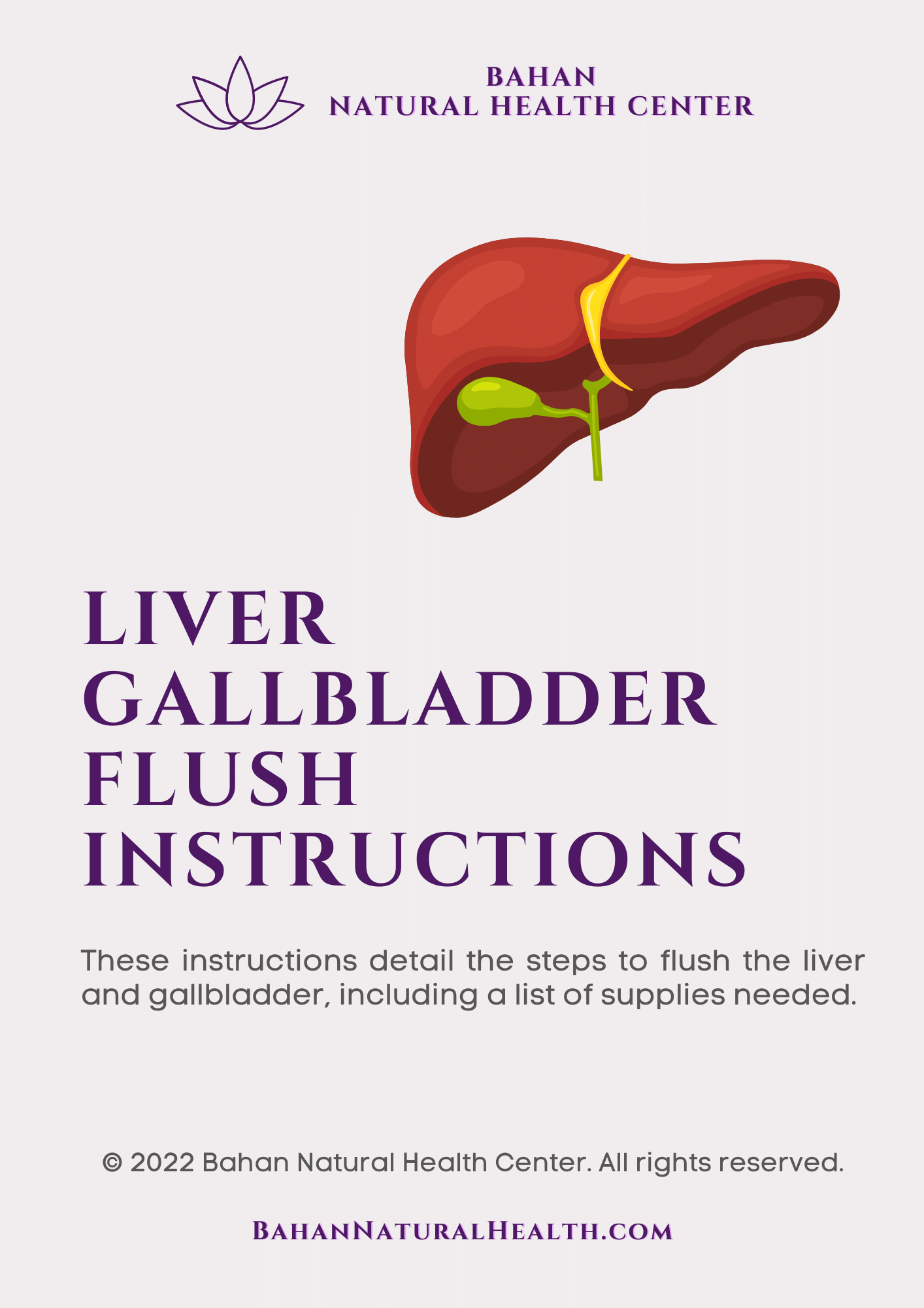 Liver Gallbladder Flush Instructions Booklet (PDF Digital Format)